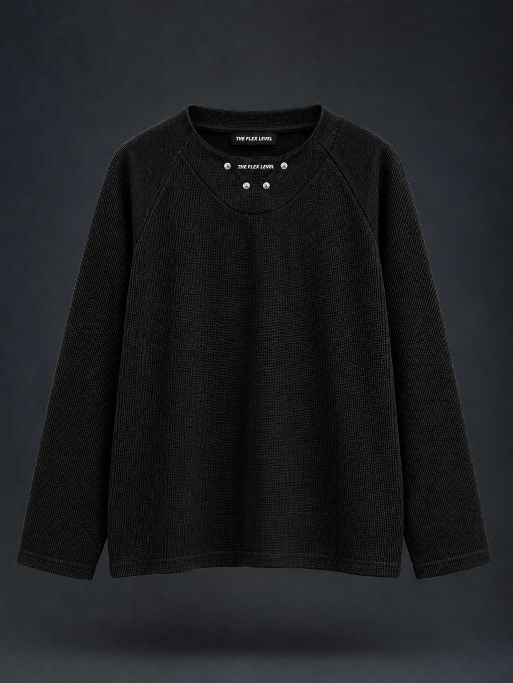 Black Waffle Knit Top
