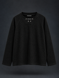 Black Waffle Knit Top