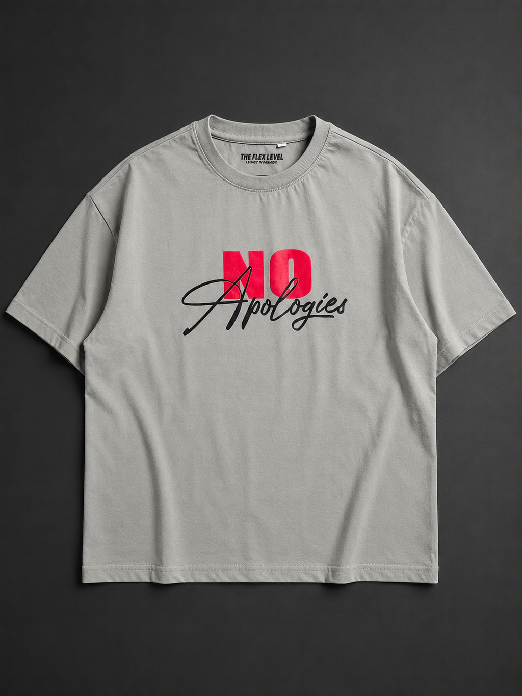 NO Apologies Graphic T-Shirt - Grey