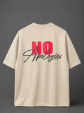NO Apologies Graphic T-Shirt - Biege
