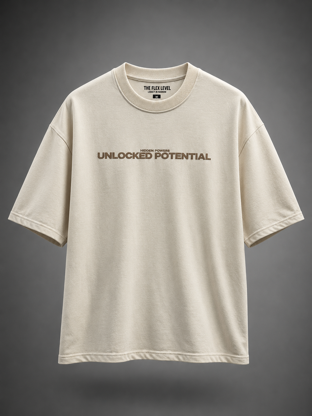 Unlocked Potential – Disturb The Expected Oversized T-Shirt - beige