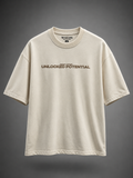 Unlocked Potential – Disturb The Expected Oversized T-Shirt - beige