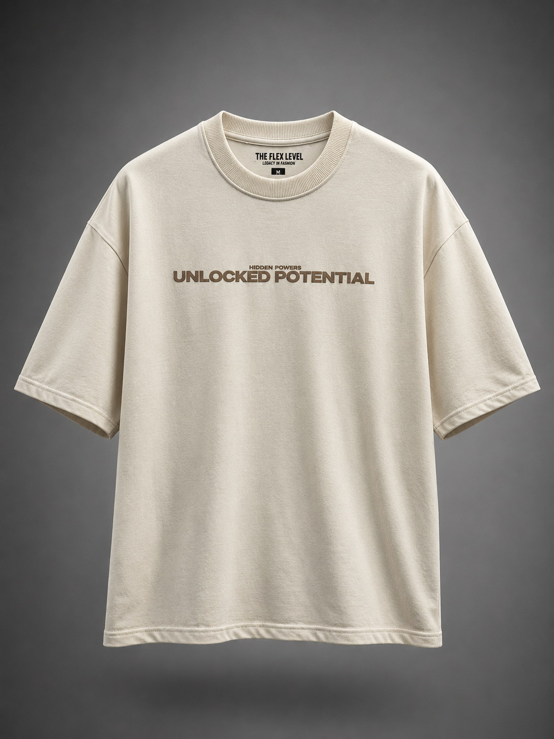 Unlocked Potential – Disturb The Expected Oversized T-Shirt - beige