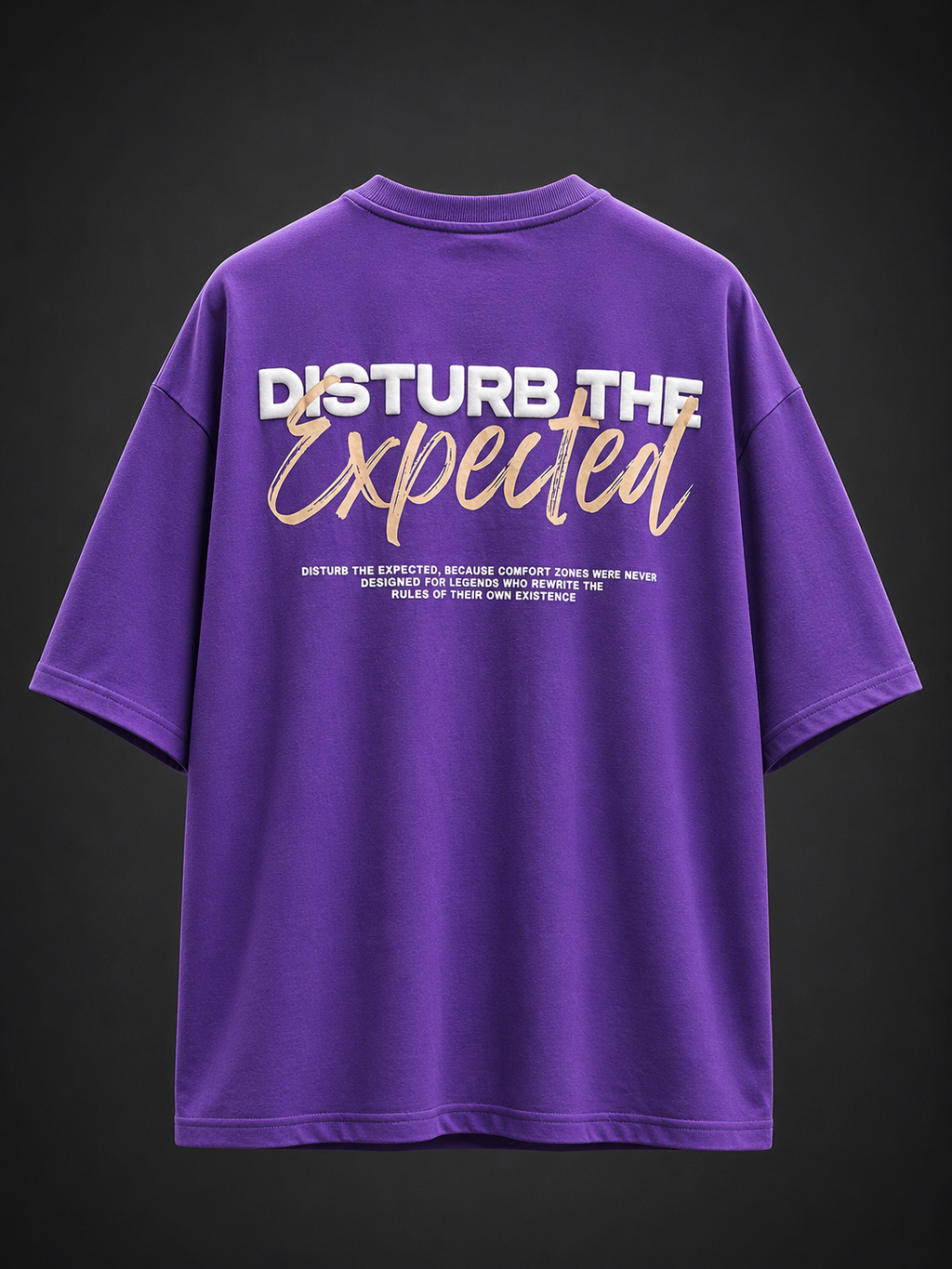 Unlocked Potential – Disturb The Expected Oversized T-Shirt - purple