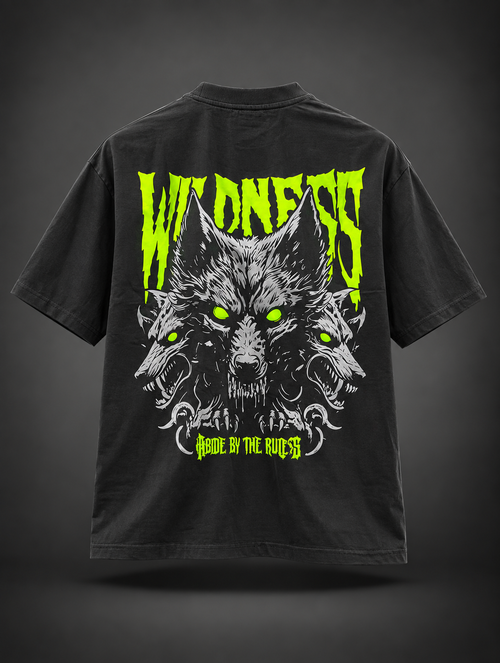 Abide By The Rules — Black Neon Gothic Tee