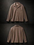 Grey Relaxed Fit Oversized Cuban Collar Shirt