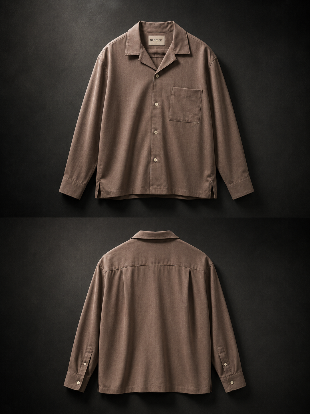 Grey Relaxed Fit Oversized Cuban Collar Shirt