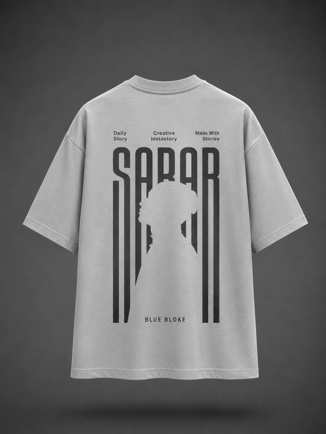 The "SABAR" Grey Oversized Tee