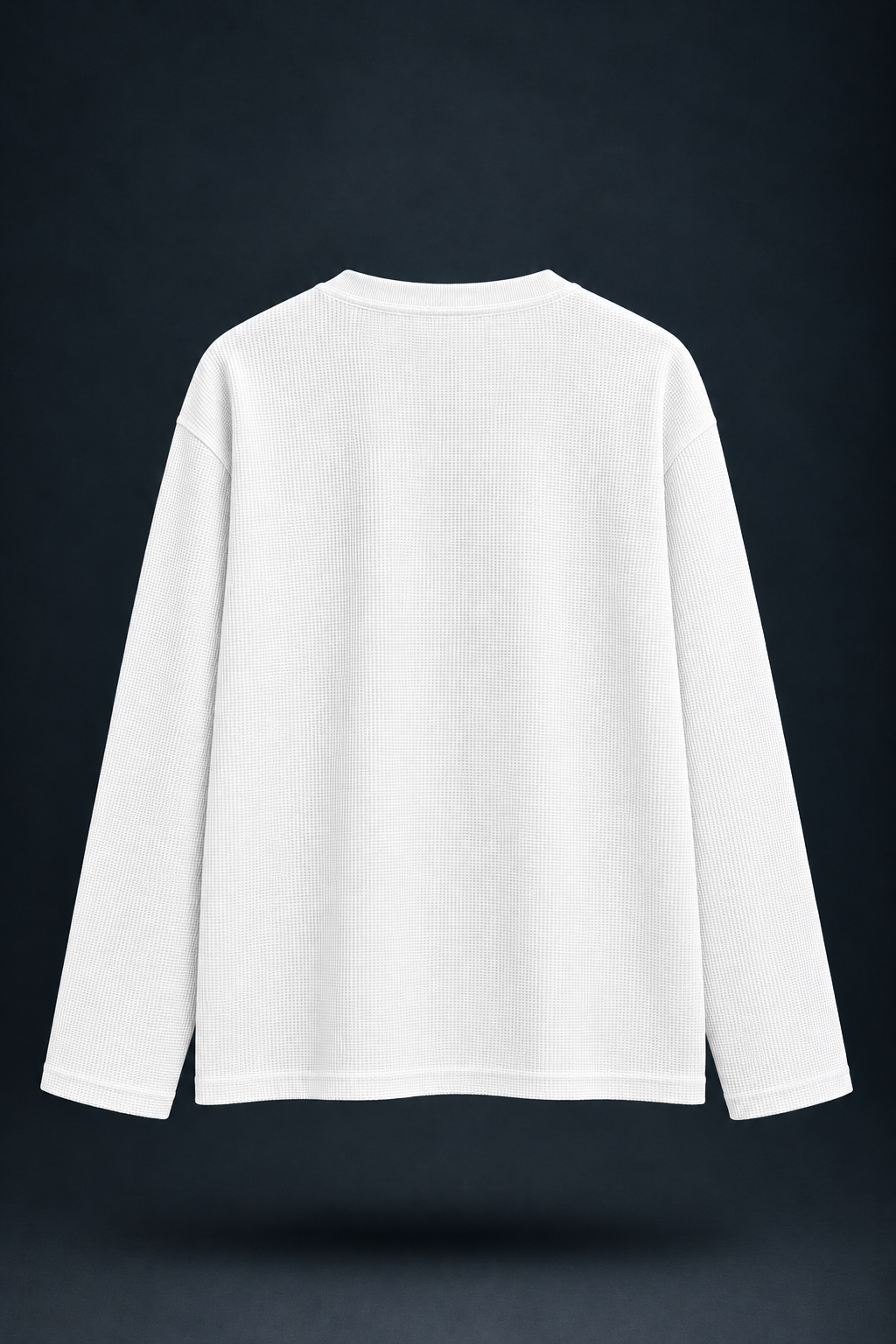 White Waffle-Knit Henley