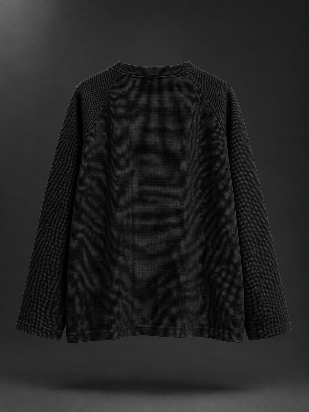 Black Waffle Knit Top