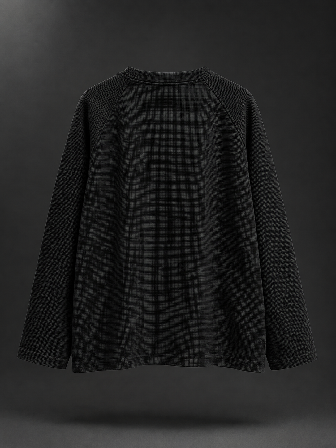 Black Waffle Knit Top