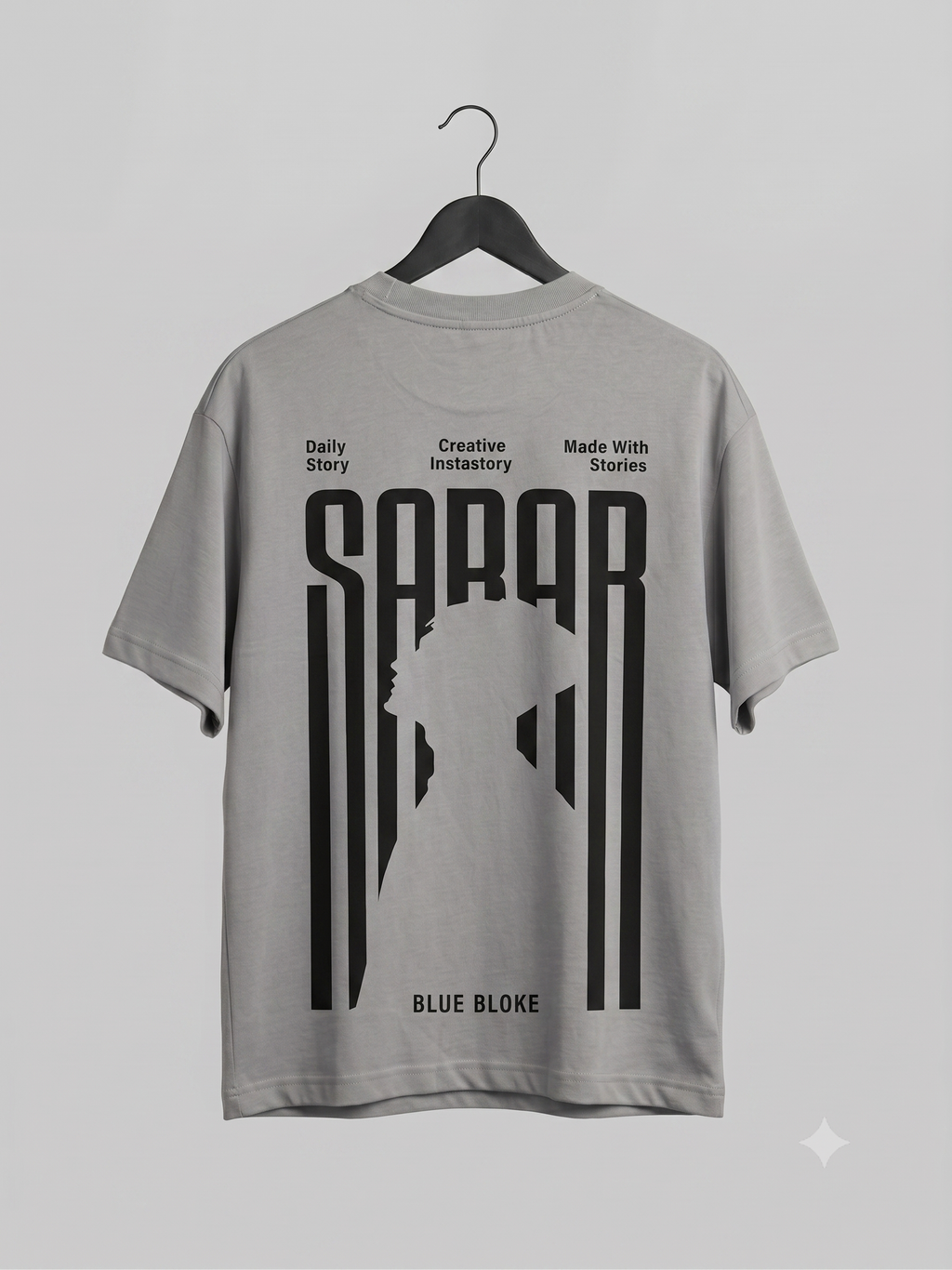 The "SABAR" Grey Oversized Tee