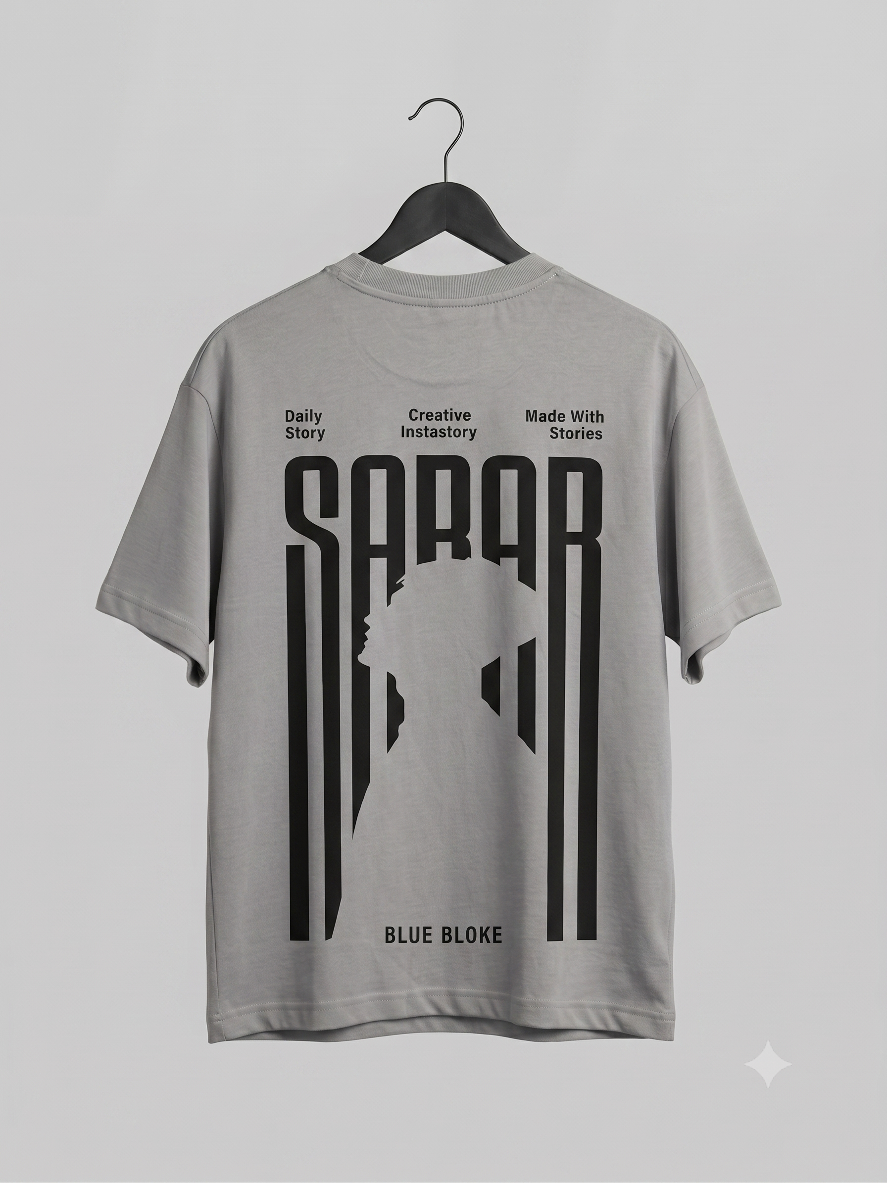 The "SABAR" Grey Oversized Tee