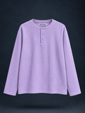 Lavender Waffle-Knit Henley
