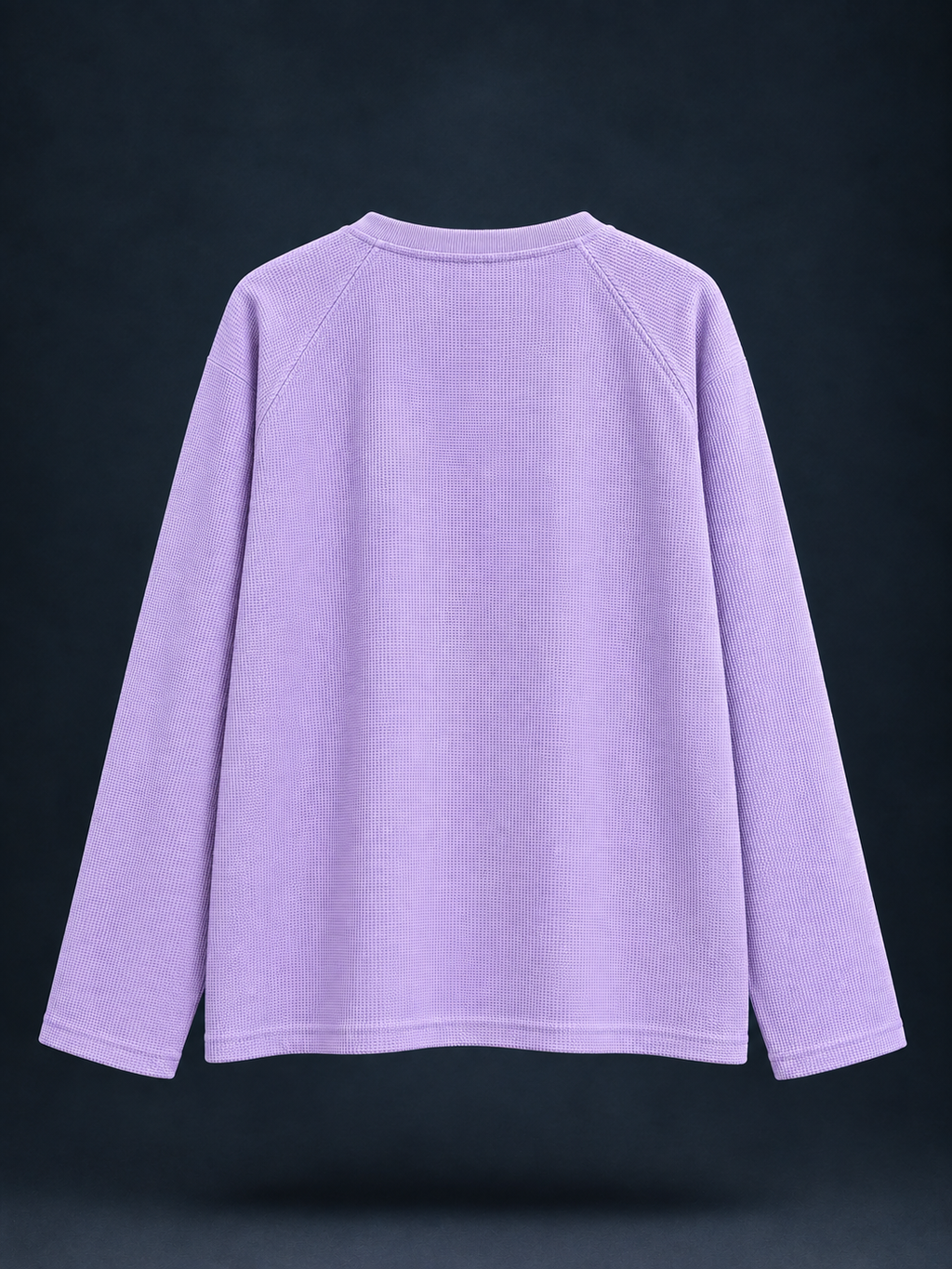 Lavender Waffle-Knit Henley