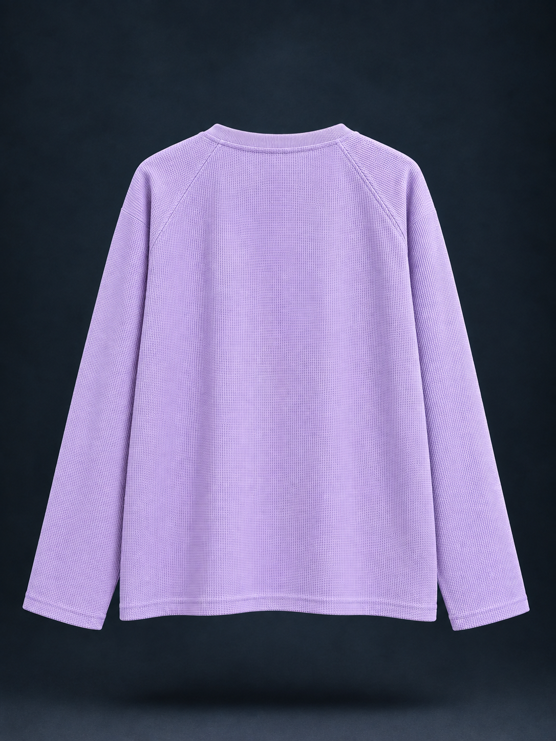 Lavender Waffle-Knit Henley