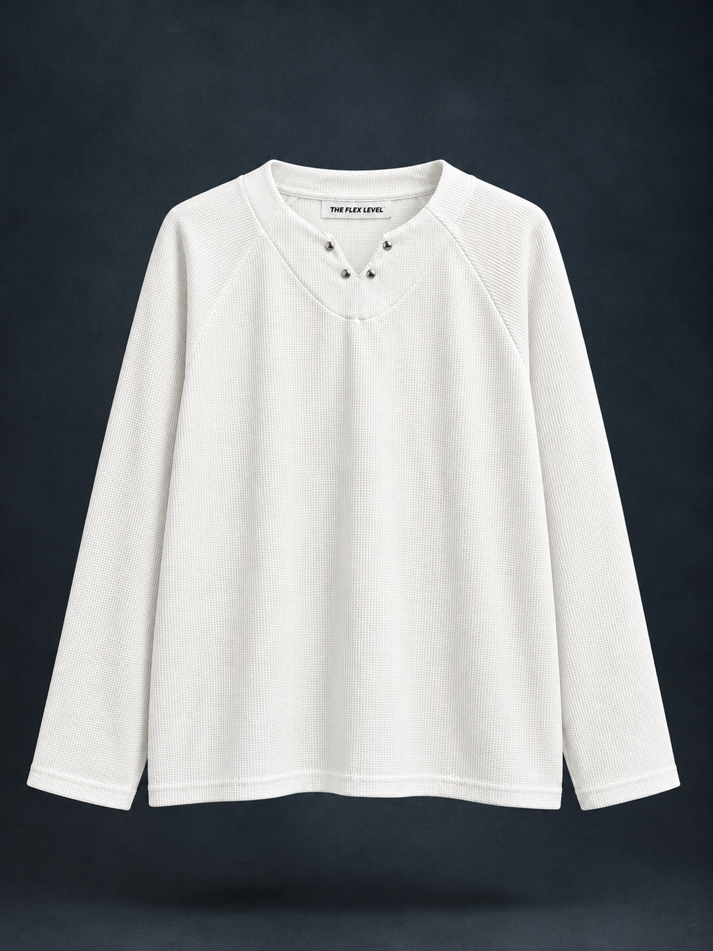White Waffle Knit Top