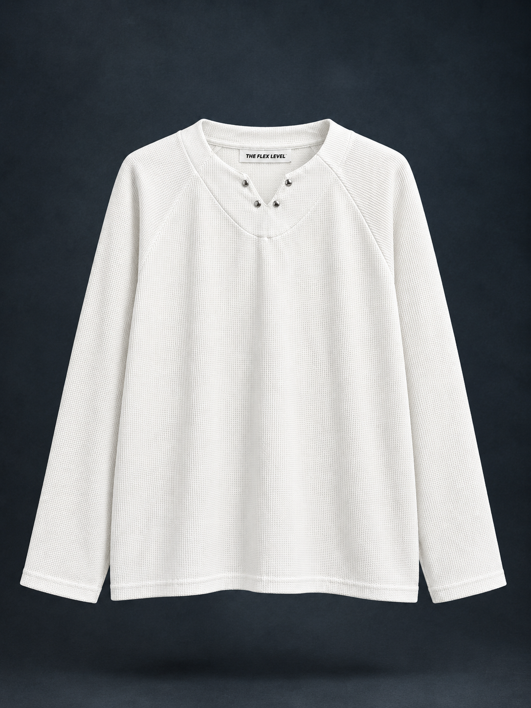 White Waffle Knit Top